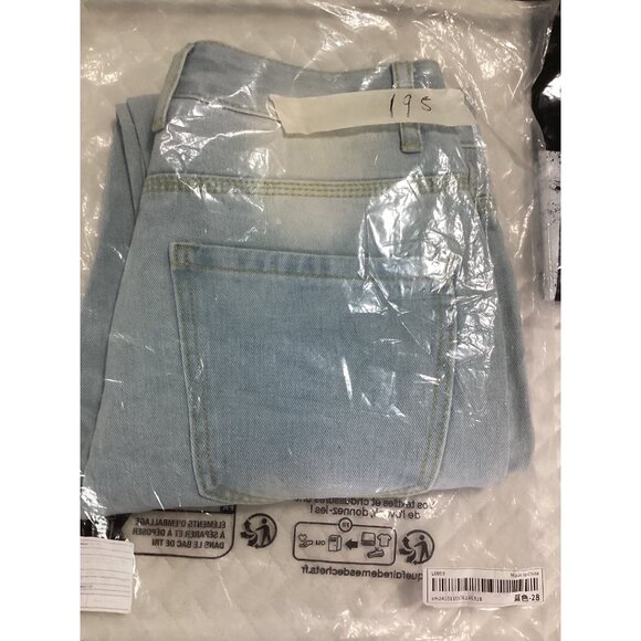 Mens Light Blue Denim Jeans With Red Bat & Skeleton Print Size 28 Streetwear NEW - Picture 12 of 12